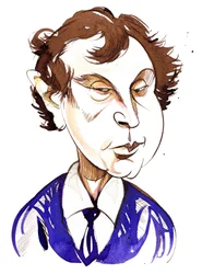 András Schiff (Ungarischer Pianist, geboren 1953), Farbkarikatur